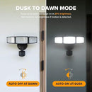 LUTEC 72W 7500LM LED Security Lights Motion Sensor Light Outdoor, 5000K Daylight, IP65 Waterproof, Dusk to Dawn, 3-Head Motion Detected Flood Light for Garage, Yard, Porch(Black) by GreenHaven Gardens