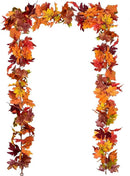 DearHouse 2 Pack Fall Garland Maple Leaf, 5.9Ft/Piece Hanging Vine Garland Artificial Autumn Foliage Garland Thanksgiving Decor for Home Wedding Fireplace Party Christmas (Brown) by CozyNest Decor