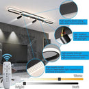 Modern LED Ceiling Light 6-Light track light Spotlight Frosted Black Geometric Ceiling Light Lighting Fixture Dimmable Remote Control Living Bedroom Kitchen Dining Room Fixture by CozyNest Decor