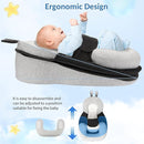 Baby Lounger,Pillow with Safety Straps, Dual-Function Removable Machine-Washable Pad, Lightweight & Portable（Gray） by TinyTreasures Baby Boutique