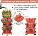 Vertical Planter 5 Tier Stackable Planters Garden Planters Strawberry Herb Flower and Vegetable Planter Indoor Outdoor Gardening Pots with Removable Wheels and Tools 2-Pack by GreenHaven Gardens