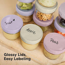 KeaBabies 12pk 4oz Glass Baby Food Containers with Lids - Leak-Proof, Microwavable Small Glass Jars, Baby Purees & Toddler Snack Storage Containers, BPA-Free, Dishwasher & Freezer Safe (Lilac) by TinyTreasures Baby Boutique
