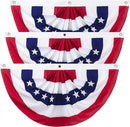 3 x 6 Ft American Pleated Fan Flag, USA Patriotic Half Fan Bunting Flag, 4th of July Decorations Flags (Set of 3) by GreenHaven Gardens