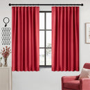 ANRODUO Back Tab Blackout Curtains for Bedroom Living Room, Rod Pocket Pinch Pleated Thermal Insulated Room Darkening Curtains 72 Inches Long 2 Panels, Red, 42 x 72 Inch by TinyTreasures Baby Boutique
