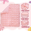 Cloele 3 Pieces Crib Bedding Set for Girls,Standard Size Pink Ruffled Nursery Crib Baby Bedding Set Includes Comforter Fitted Sheet Crib Skirt -Girls Solid Seersucker Ruffle Quilt by TinyTreasures Baby Boutique