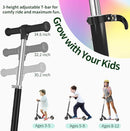 BELEEV V2 Scooters for Kids with Light-Up Wheels & Stem & Deck, 2 Wheel Folding Scooter for Girls Boys, 3 Adjustable Height, Non-Slip Pattern Deck, Lightweight Kick Scooter for Children Ages 3-12 by TinyTreasures Baby Boutique