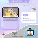 Kids Camera Instant Print, 3.0" HD 32MP Kids Camera Christmas Birthday Gifts for 3 4 5 6 7 8 9 10 11 12 Year Old Girls Boys, 32GB SD Card-Purple by TinyTreasures Baby Boutique