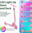 BELEEV V2 Scooters for Kids with Light-Up Wheels & Stem & Deck, 2 Wheel Folding Scooter for Girls Boys, 3 Adjustable Height, Non-Slip Pattern Deck, Lightweight Kick Scooter for Children Ages 3-12 by TinyTreasures Baby Boutique