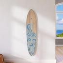 Wooden Surfboard Wall Decor Growth Chart - Surf Board Wall Decor for Kids Room, Wooden Growth Chart for Wall, Surfboard Wall Art, Surfboards for Decoration - Blue Wave (9.5"x 45") by TinyTreasures Baby Boutique