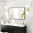 Fabuday Black Wall Mirror for Bathroom Over Sink - 20x30 Matte Metal Framed Rectangle Mirror, Rounded Rectangular Vanity Mirrors for Living Room, Bedroom, Entryway, Hallway, Horizontally/Vertically by CozyNest Decor
