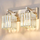 Modern Vanity Light 2-Lights Brushed Nickel Vanity Light Crystal Bathroom Wall Light Bathroom Light Fixtures by CozyNest Decor