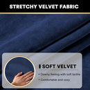 PrinceDeco Velvet Couch Cushion Covers 3 Pieces Velvet Separate Couch Cover Stretch Sofa Slipcover Washable Furniture Protector for Sectional Sofa(Each Width Up to 40", Navy) by CozyNest Decor