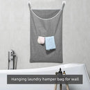 X-Large Door Hanging Hamper Bag,2 Pack Large Capacity Hanging Laundry Hamper Basket with Wide Opening Dirty Clothes Laundry Hamper Storage Bag Size 35X22inch(Grey-2Pack) by CozyNest Decor