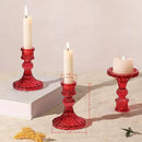 12PCS Red Candlestick Holders Set- 4" H Taper Candle Holders, Glass Candle Holders Bulk for Activities, Party, Home Table Centerpieces, Festival Gifts & Windowsill Decor by CozyNest Decor