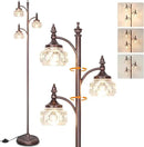 Brown Tree Floor Lamps for Living Room 66.5'' Standing Lamp with 3 Rotatable Lights Glass Shade Modern Lamp for Living Room Bedroom Office(3LED Bulbs Included) by CozyNest Decor