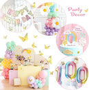 219Pcs Daisy Balloon Arch Garland Kit - Pastel Rainbow Balloons Arch Kit with Daisy Balloons,Banner,Cake Toppers,12 3D Butterfly, for Birthday Party, Baby Shower, Flower Themed Party Decorations by TinyTreasures Baby Boutique