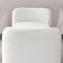 52" Bench for Bedroom End of Bed Modern Contemporary Design Ottoman Couch Long Bench Window Sitting Fireplace Bench, Teddy White (Ivory)