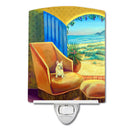 French Bulldog Couch Sitting Ceramic Night Light Compact, UL-Certified, Ideal for Bedroom, Bathroom, Nursery, Hallway, Kitchen, 6x4x3, Multicolor