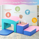 SURPCOS Crawl and Climb Foam Play Set, 6 Pcs Climbing Toys for Toddlers 1-3, Climb and Crawl Activity Playset, Soft Play Equipment Crawling and Sliding (Blue&Pink) 6 peices by TinyTreasures Baby Boutique