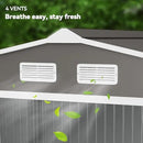 Outsunny 9' x 6' Outdoor Storage Shed, Garden Tool Metal Shed with Foundation Kit, Double Lockable Door, Air Vents and Sloping Roof, for Backyard, Patio, Lawn, Gray by GreenHaven Gardens