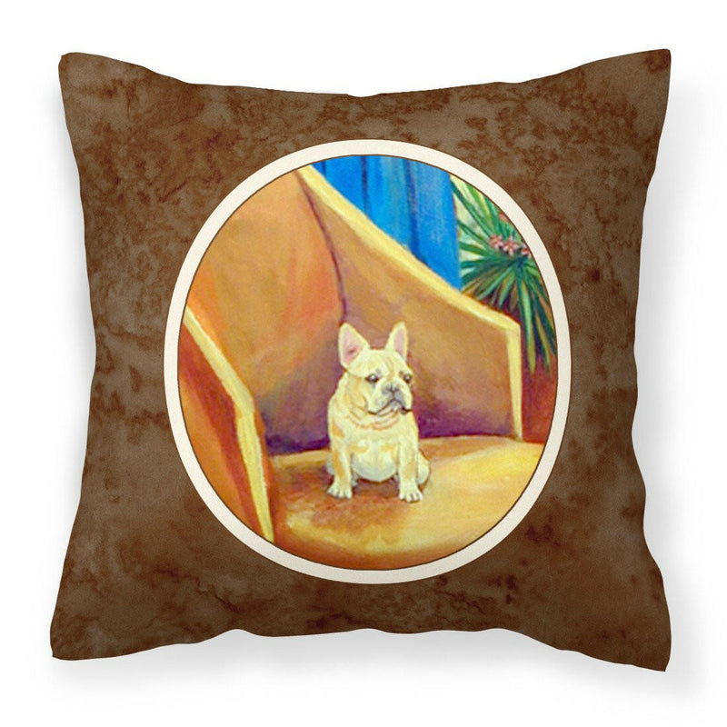 French Bulldog Couch Sitting Fabric Decorative Pillow 7189PW1414