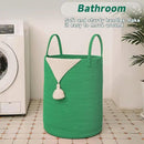 Large Woven Laundry Basket Hamper,60L Cotton Rope Storage Bin for Blankets,Toys and Clothes,Decorative Tall Nursery Hamper for Living Room,Baby Nursery,Bathroom and Bedroom,Dark Green by CozyNest Decor