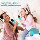 goopow Mini Karaoke Machine Speaker for Kids Adults, Portable Bluetooth Microphone Song Toys with LED Light, Best Chritmas Birthday Festival Gift for 3 4 5 6 7 8+ Year Old Girls Boys (Green-2MIC) by TinyTreasures Baby Boutique