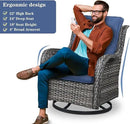 4 Piece Patio Furniture Set - Outdoor Glider Bench with Swivel Rocker Chairs and Coffee Table, High Back Small Outdoor Conversation Furniture Sets for Deck Sunroom Balcony Backyard by GreenHaven Gardens