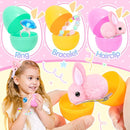 Hopping Plush Bunny Easter Interactive Toys for Kids,Can Wagging Tail and Twitching Nose with Remote Control Leash,Easter Eggs and Decorations,Easter Christmas Birthday Gift for Toddlers by TinyTreasures Baby Boutique