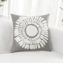 HWY 50 Grey Gray Decorative Throw Pillow Covers 18x18 Inch (1 Piece), Modern Embroidered Cotton Farmhouse Cushion Cover Pillow Case for Couch Living Room Bed Sofa, Sunflower by CozyNest Decor