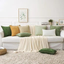 MIULEE Pack of 2 Couch Throw Pillow Covers 22x22 Inch Sage Green Farmhouse Decorative Pillow Covers with Stitched Edge Soft Chenille Solid Dyed Spring Pillow Covers for Sofa Bed Living Room by CozyNest Decor