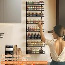 X-cosrack 8-Tier Adjustable Spice Rack – Wall-Mounted Space-Saving Organizer with Mixed Baskets, Large-Capacity Seasoning Holder for Kitchen & Pantry (Black) by CozyNest Decor