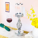 Hanjue Crystal Candle Holders for Pillar Candle, Metal Crystal Candle Holder for Home Decor, Centerpieces, Coffee Dining Table CH0509 (Silver (L)) by CozyNest Decor