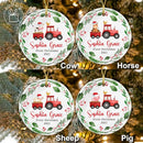Unifury Personalized Baby First Christmas Ornament 2024, Adorable Keepsake for Babies First Christmas Tree, Holiday Decor for Celebrating Ceramic Babys 1st Christmas Ornament 2024, Farm Animal by TinyTreasures Baby Boutique