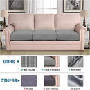 H.VERSAILTEX Super Stretch Individual Seat Cushion Covers - 3 Piece Sofa Cushion Covers in Dove, Thick Jacquard Textured Twill Fabric by CozyNest Decor