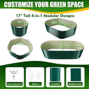 17" Tall Elevated Oval Metal Raised Garden Bed - 5ft x 2ft in Size and 0.8MM Thick Durable Planter Bed/Box for Vegetables Flowers Succulent at Patio/Garden Outdoor (Dark Green, 5X2X1.4 FT) by GreenHaven Gardens
