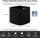OIAHOMY Storage Cubes 11 Inch Storage Bins-3-Pack, Cotton Rope Woven Baskets for Organizing, Square Storage Baskets for Shelves Organizer, Classroom, Kids Toy Bins, Closet, Baby Nursery-Black by TinyTreasures Baby Boutique