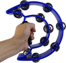 EastRock Double Row Tambourine,Metal Jingles Hand Held Percussion-Half Moon Tambourine for Adults, KTV, Party BLUE by TinyTreasures Baby Boutique