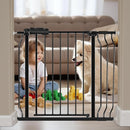 Wide Baby Gate for Stairs Doorways 30" Tall 34 to 38.5 Inch Wide Pressure Mounted Baby Gate Walk Through Child Gates for Kids or Pets Indoor Safety Gates by TinyTreasures Baby Boutique
