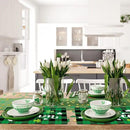 St. Patrick’s Day Placemats Set of 6 Buffalo Plaid Plastic Table Mats Lucky Shamrock Place Mats Blessed Holiday Table Decoration for Indoor Outdoor Party Kitchen Dining by CozyNest Decor