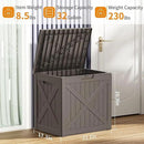 32 Gallon Resin Deck Box, Lockable Outdoor Storage Box for Patio Cushions Storage Furniture,Garden Tools, Pool Supplies, Weatherproof and UV Resistant (Grey X)