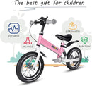 Balance Bike 2 in 1,The Dual Use of a Kids Balance Bike and Kids Bike,12 14 Inches for 2-6 Years Old,with Shock Absorbers, Fenders, Pedals, Auxiliary Wheels by TinyTreasures Baby Boutique