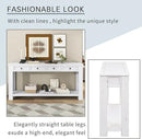 White Console Table,Solid Wood Sofa Table with 4 Drawers Hallway Table for Storage Entry Foyer Behind Couch Table,Fully Assembled (63" White) by CozyNest Decor