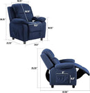 Ulax furniture Corduroy Kids Recliner Chair, Toddler Armrest Sofa Couch, Ergonomic Adjustable Lounge Sofa with Footrest, Padded Backrest, Storage Arms, Navy Recliner for Girls and Boys by CozyNest Decor