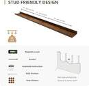Picture Ledge Shelf, Wood Long Floating Shelves for Wall, Set of 2, 56 inch Picture Ledge Shelves, Photo Ledge Nursery Book Shelves Wall Mounted for Living Room Kids' Room Bedroom, Color Brown by TinyTreasures Baby Boutique