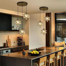 Glass Glam Chandelier Star Pendants Light Fixture Modern Elegant Ceiling Hanging Lights Included LED Warm Light Bulbs Oiled Bronze by CozyNest Decor