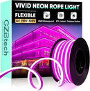 GZBtech Flexible LED Neon Rope Lights 16.4FT,AC 110-120V Waterproof Strip Light, 120LEDs/M Cuttable Connectable Neon Lighting for Indoor Outdoor Home Decor/Commercial Building Use-Pink 5M by CozyNest Decor