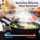 Barsone 4-Piece Silicone Spatula Set（ Heat Resistant 446°F Food Grade BPA Free, Nonstick Cookware Safe Dishwasher Safe Kitchen Tools for Baking, Cooking, Stirring, Black） by CozyNest Decor