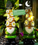 Solar Gnome Garden Statue for Decor: Outdoor Figurines Sculpture with Lights and Bee for Lawn Patio Yard Balcony - Gifts for Mom Women by GreenHaven Gardens