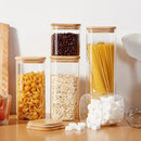 Square Glass Food Storage Jars with Lids[Set of 5], Perfect for Pasta, Cookies, Nuts, Coffee, Cereal, Flour,Organize Your Kitchen and Pantry with these BPA-Free Glass Jars with Canisters by CozyNest Decor